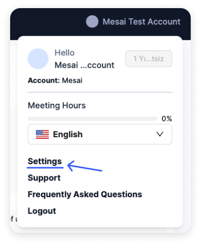 Access the Settings menu from your profile